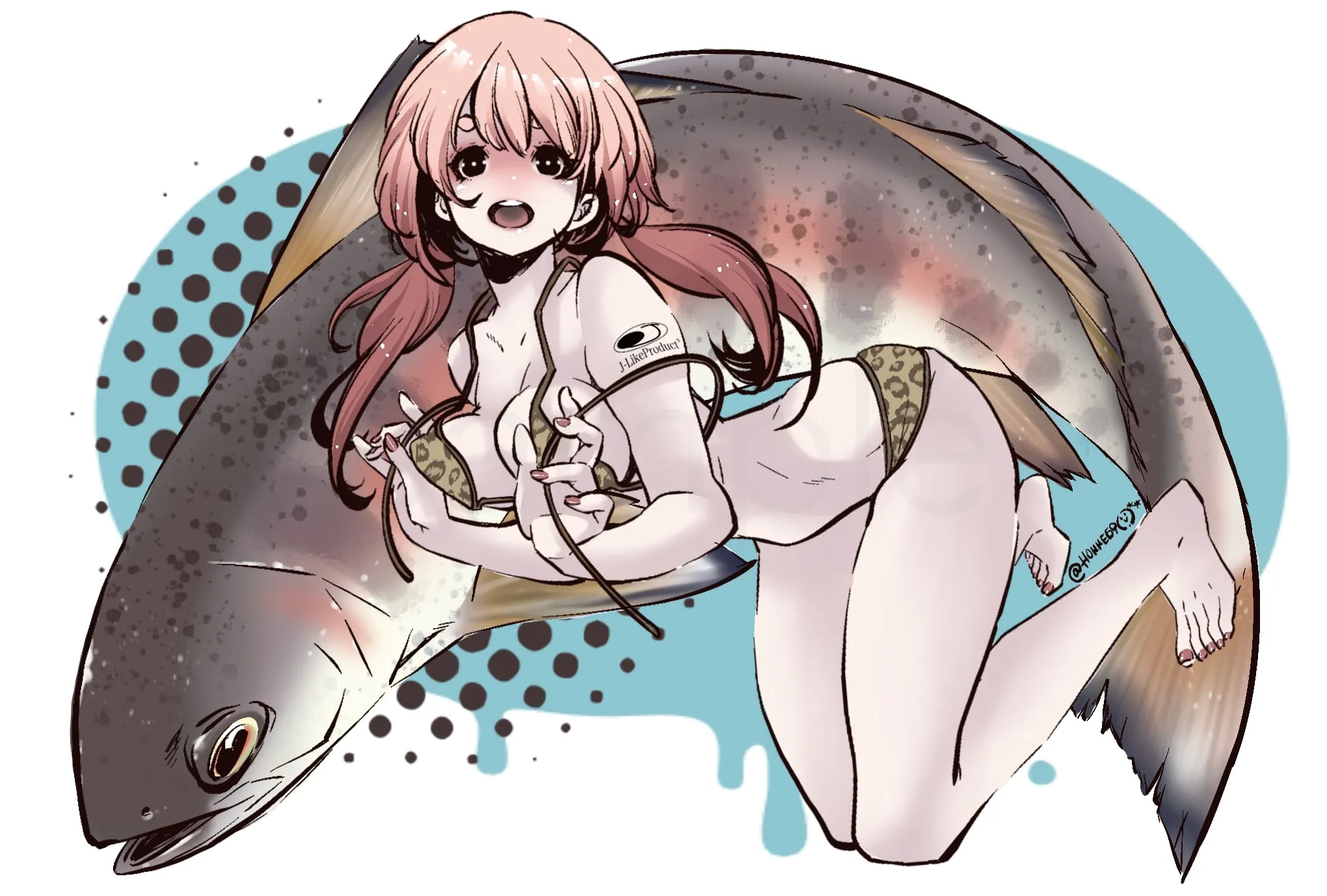 J-Like Fish Art Sticker