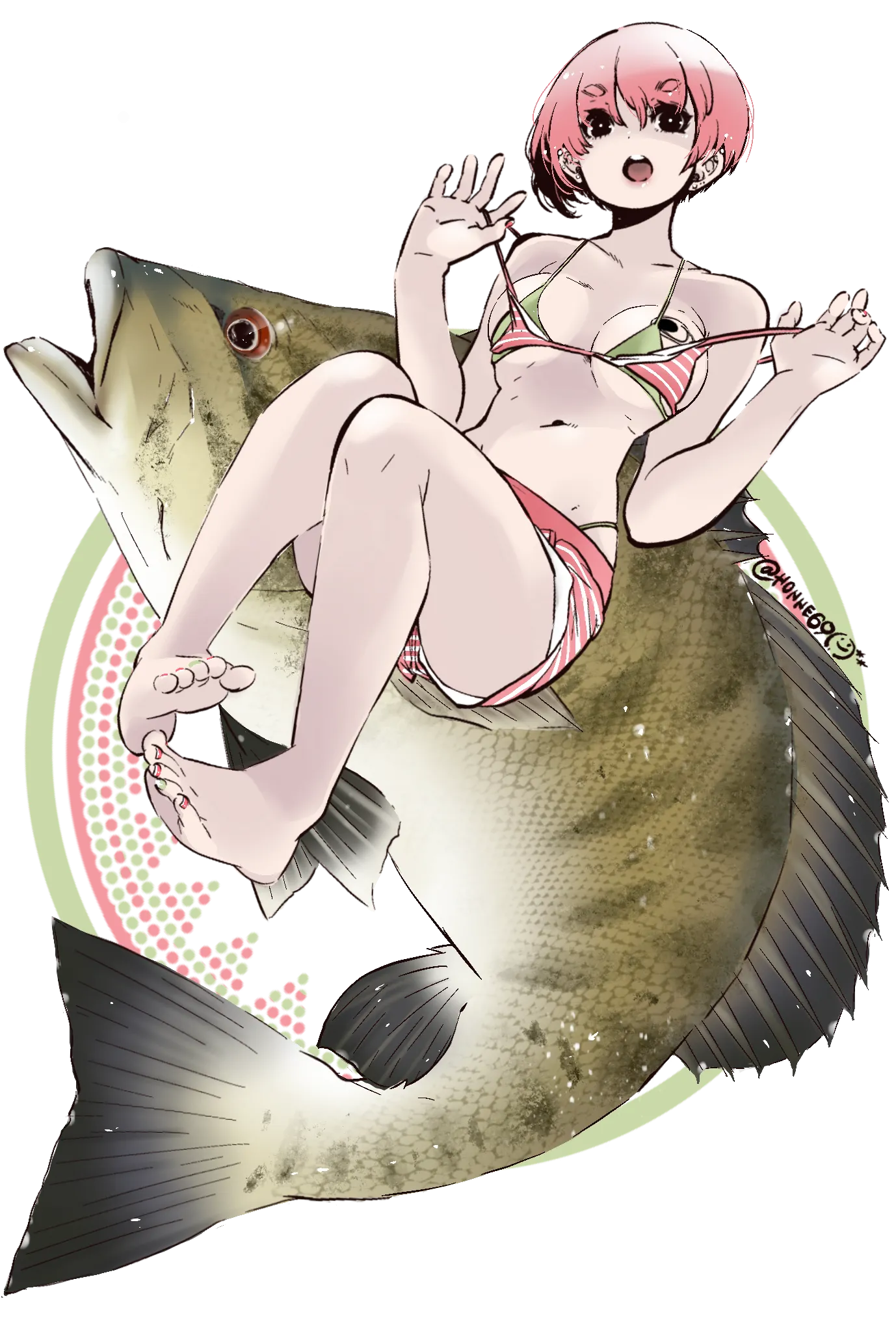 J-Like Fish Art Sticker