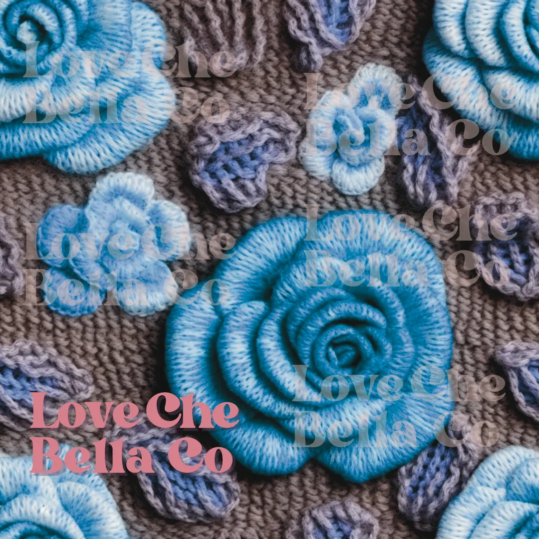 Knit roses - SEAMLESS