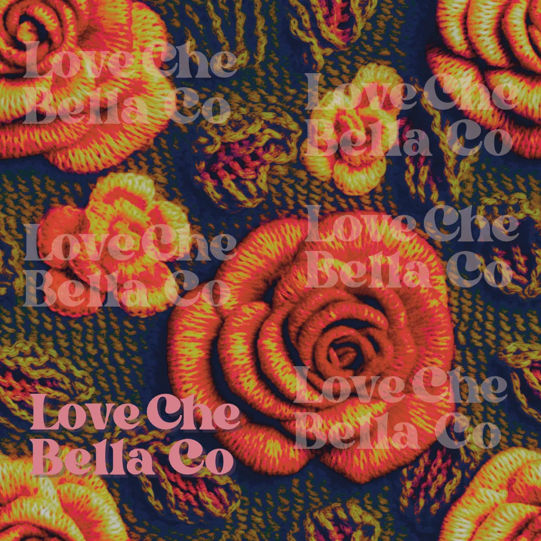Knit roses - SEAMLESS
