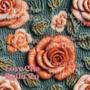 Knit roses - SEAMLESS