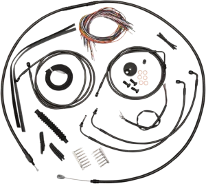 LA Choppers LA-8051KT2-19M Complete Handlebar Cable and Brake Line Kit - Midnight