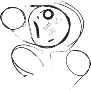 LA Choppers LA-8150KT2-13B Complete Handlebar Cable and Brake Line Kit - Black Vinyl/Stainless