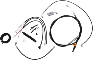 LA Choppers LA-8152KT2-16B Complete Handlebar Cable and Brake Line Kit - Black Vinyl/Stainless