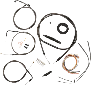 LA Choppers LA-8320KT2A-19M Complete Handlebar Cable and Brake Line Kit - Midnight