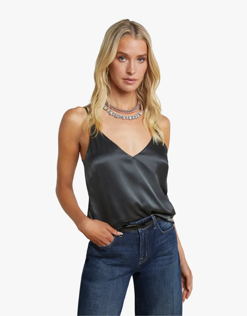 L'agence Gabriella Silk Camisole in Dark Shadow