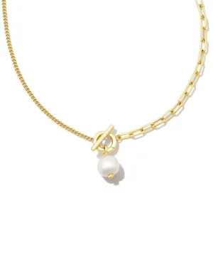 Leighton Gold Convertible Pearl Chain Necklace