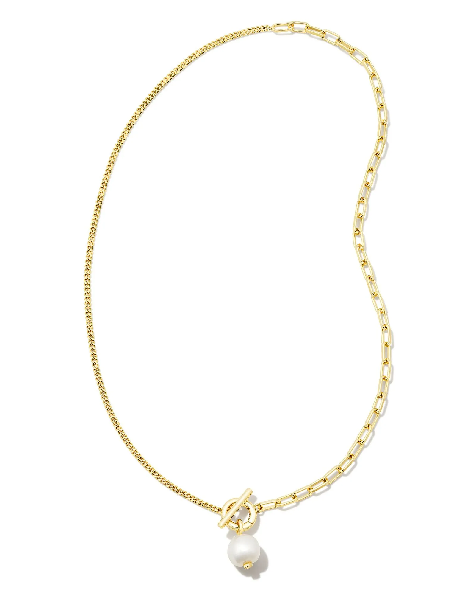 Leighton Gold Convertible Pearl Chain Necklace