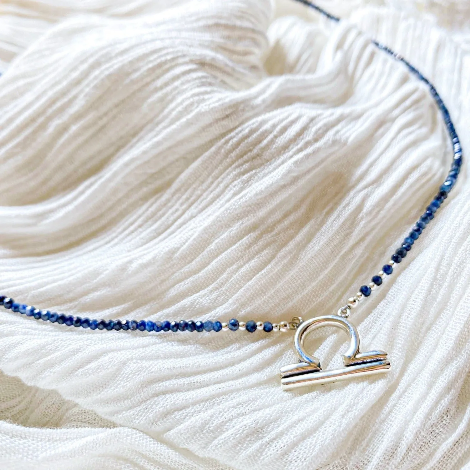 Libra Sapphire Signature Zodiac Necklace