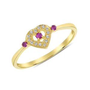 Little Heart Ruby Diamond Ring