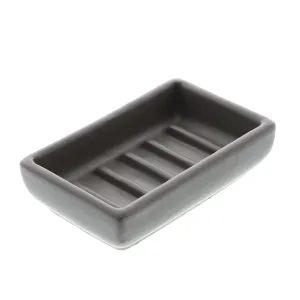 Luna Ceramic Soap Dish - Matte Grey