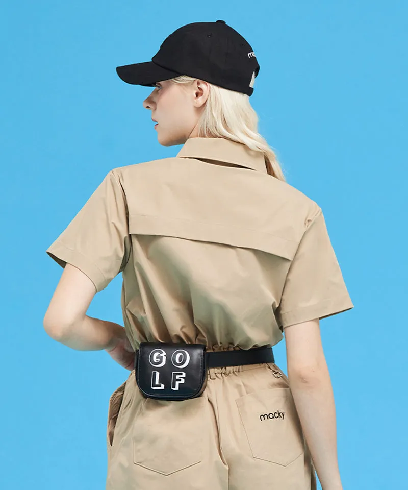 MACKY Golf: Safari Zip-Up Jumpsuit - Beige