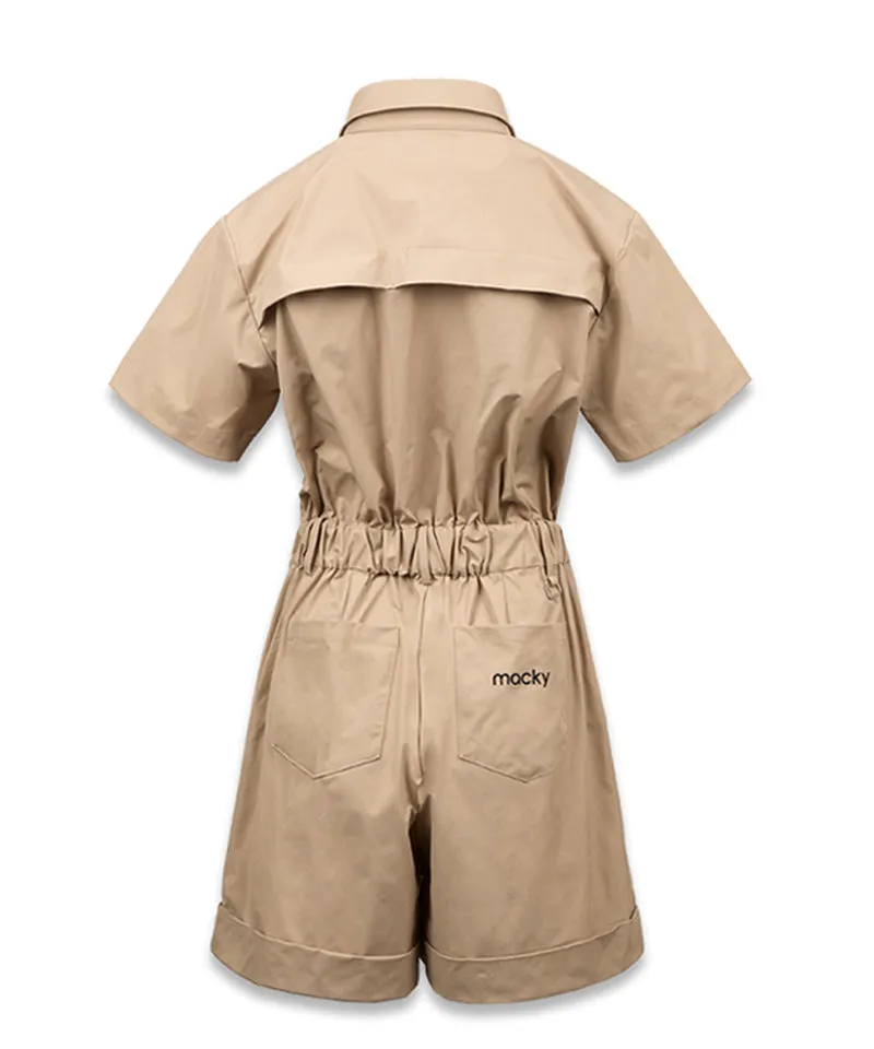 MACKY Golf: Safari Zip-Up Jumpsuit - Beige