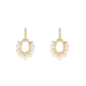 Maria Pearl and Diaomnd Earrings