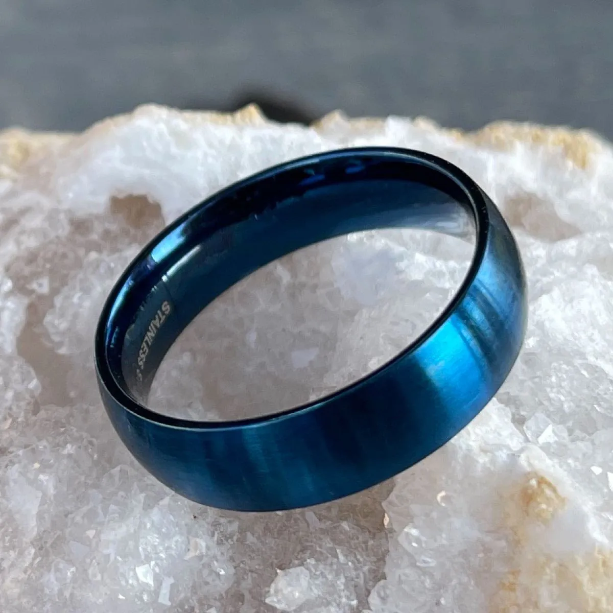 Matte Blue Band Ring (#402)
