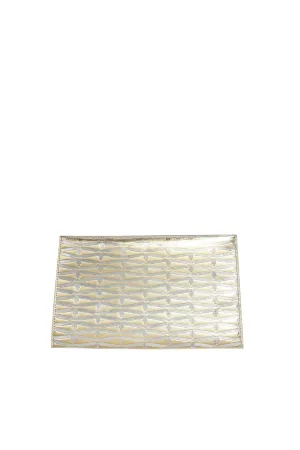 Monogram Metallic Leather Clutch