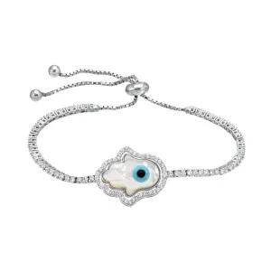 MOTHER OF PEARL HAMSA BOLO BRACELET