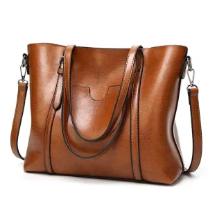 Mujer Tote Bolsa Dama Moda Bolso de Mano con Asa Bandolera - Gran Capacidad Suave PU Cuero Señora Bolsos de Hombro