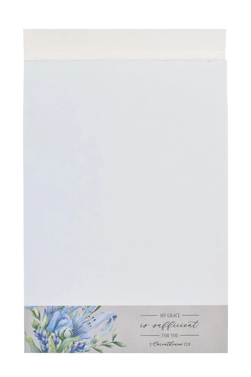 My Grace is Sufficient Lilac Floral Notepad