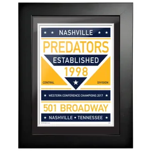 Nashville Predators 12 x 16 Dual Tone Framed Sign