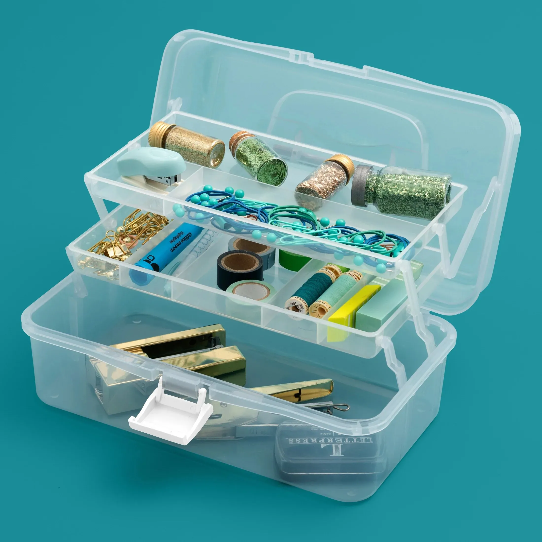 New American Crafts We R Craft Tool Box Translucent Plastic Storage Case