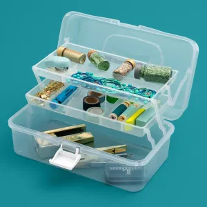 New American Crafts We R Craft Tool Box Translucent Plastic Storage Case