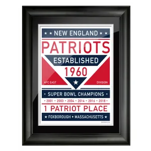 New England Patriots 12x16 Dual Tone Framed Artwork