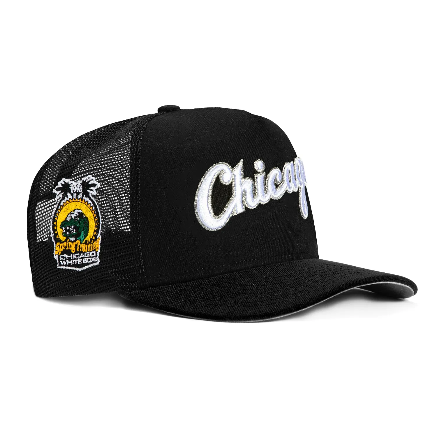 New Era 9Fifty A-Frame Chicago White Sox 1996 Spring Training Patch Snapback Script Hat - Black