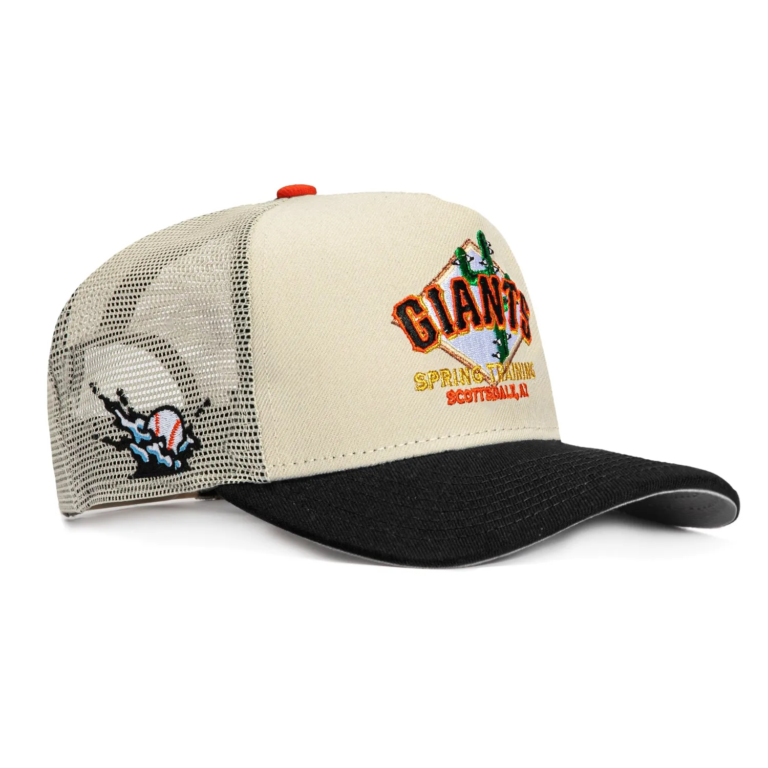 New Era 9Fifty A-Frame San Francisco Giants Logo Patch Spring Training Snapback Hat - Stone, Black