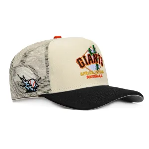 New Era 9Fifty A-Frame San Francisco Giants Logo Patch Spring Training Snapback Hat - Stone, Black