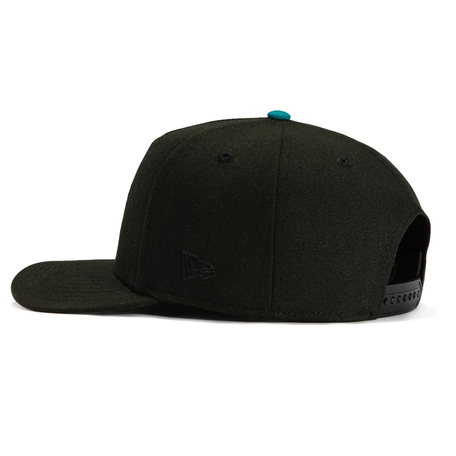 New Era 9Fifty A-Frame San Jose Sharks Logo Patch Snapback Tiburones Hat - Black