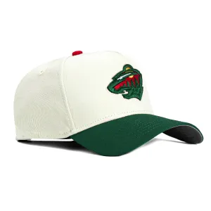 New Era 9Forty A-Frame White Dome Minnesota Wild Snapback Hat - White, Green