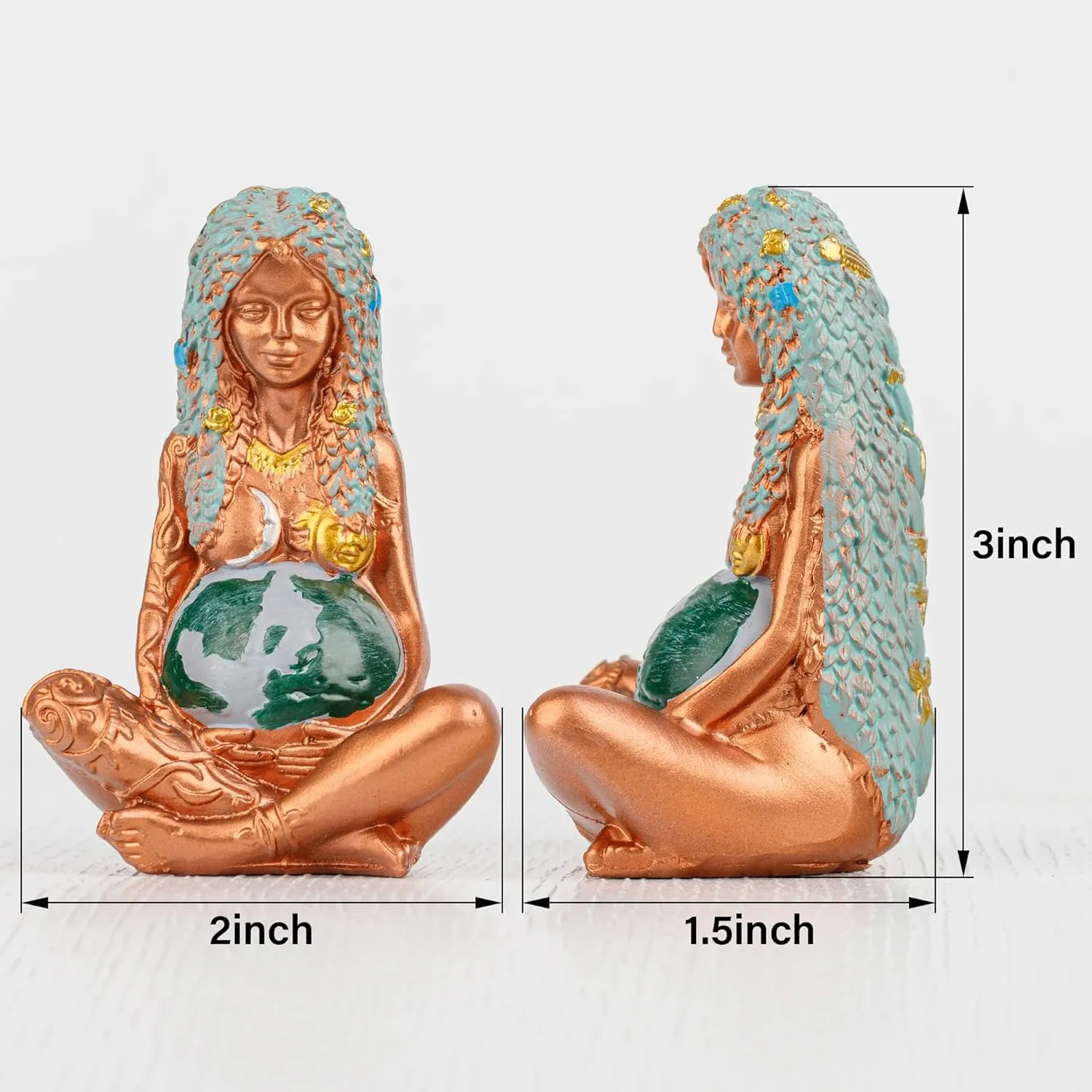 NEW ZenBless Gaia Earth Mother Goddess Te Fiti Statue 7 Chakra Healing Crystals Stones Tree Storage Tray Yoga Meditation Zen Home Decor Set Modern Figurine Ornaments Decoration Feng Shui Wealth Luck