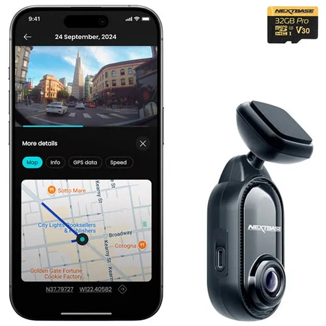 NEXTBASE Piqo Dash Cam 1K 1080p inc. 32GB U3 microSD Card