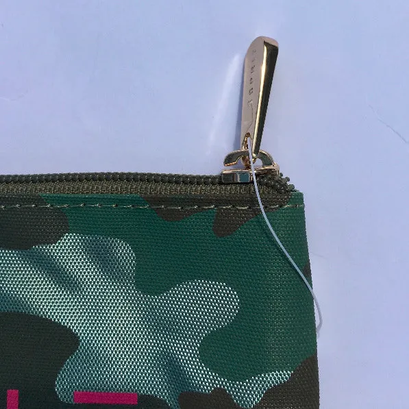 NYLON COSMETIC POUCH- BLUE CAMO PRINT