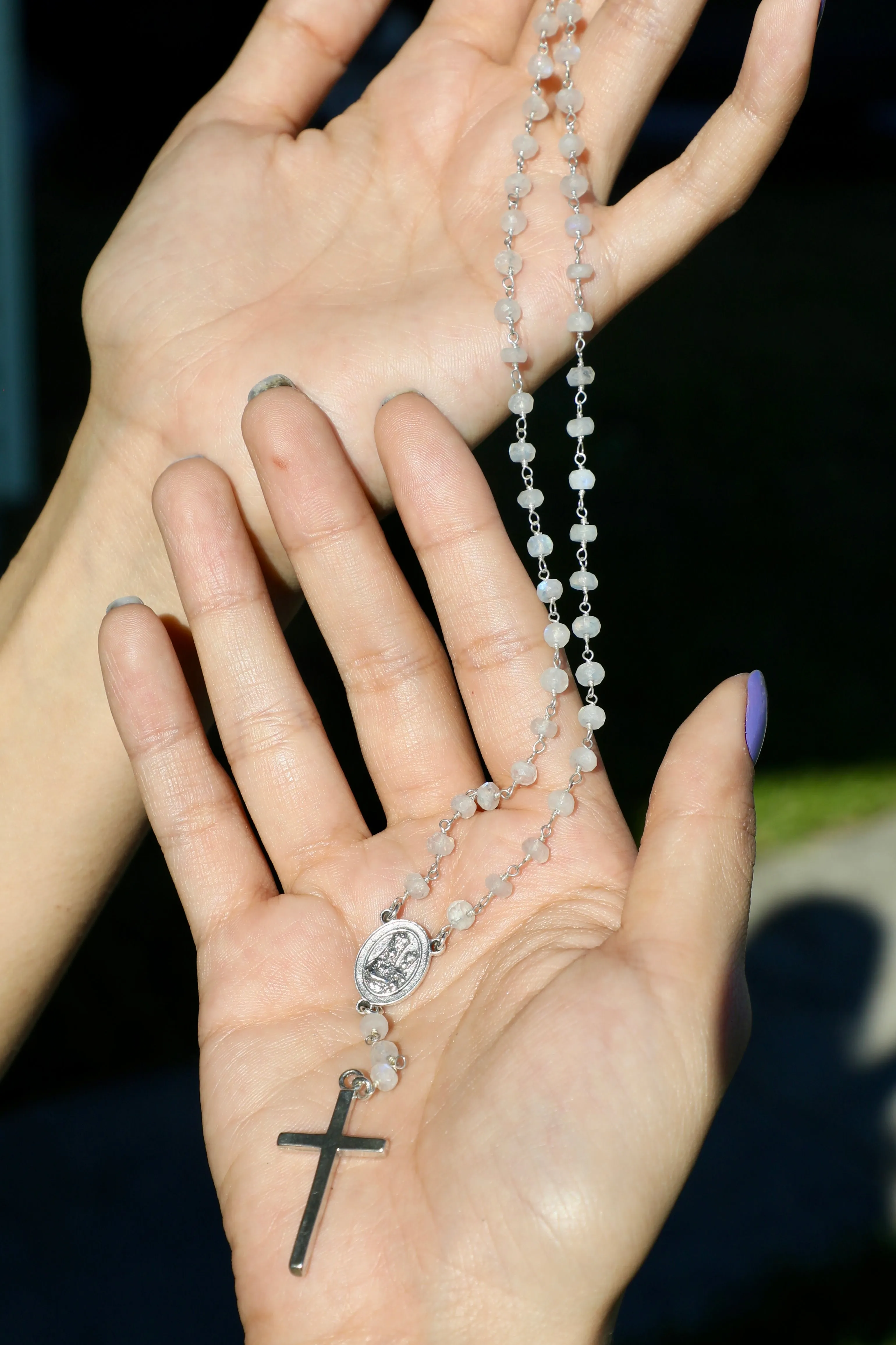 Our Lady of Prompt Succor New Orleans Gemstone Rosary Signature Necklace
