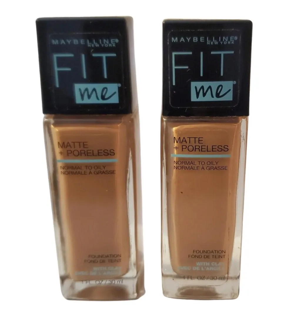 Pack of 2 Maybelline New York Fit Me Matte   Poreless Normal to Oily Foundation, Natural Tan 320