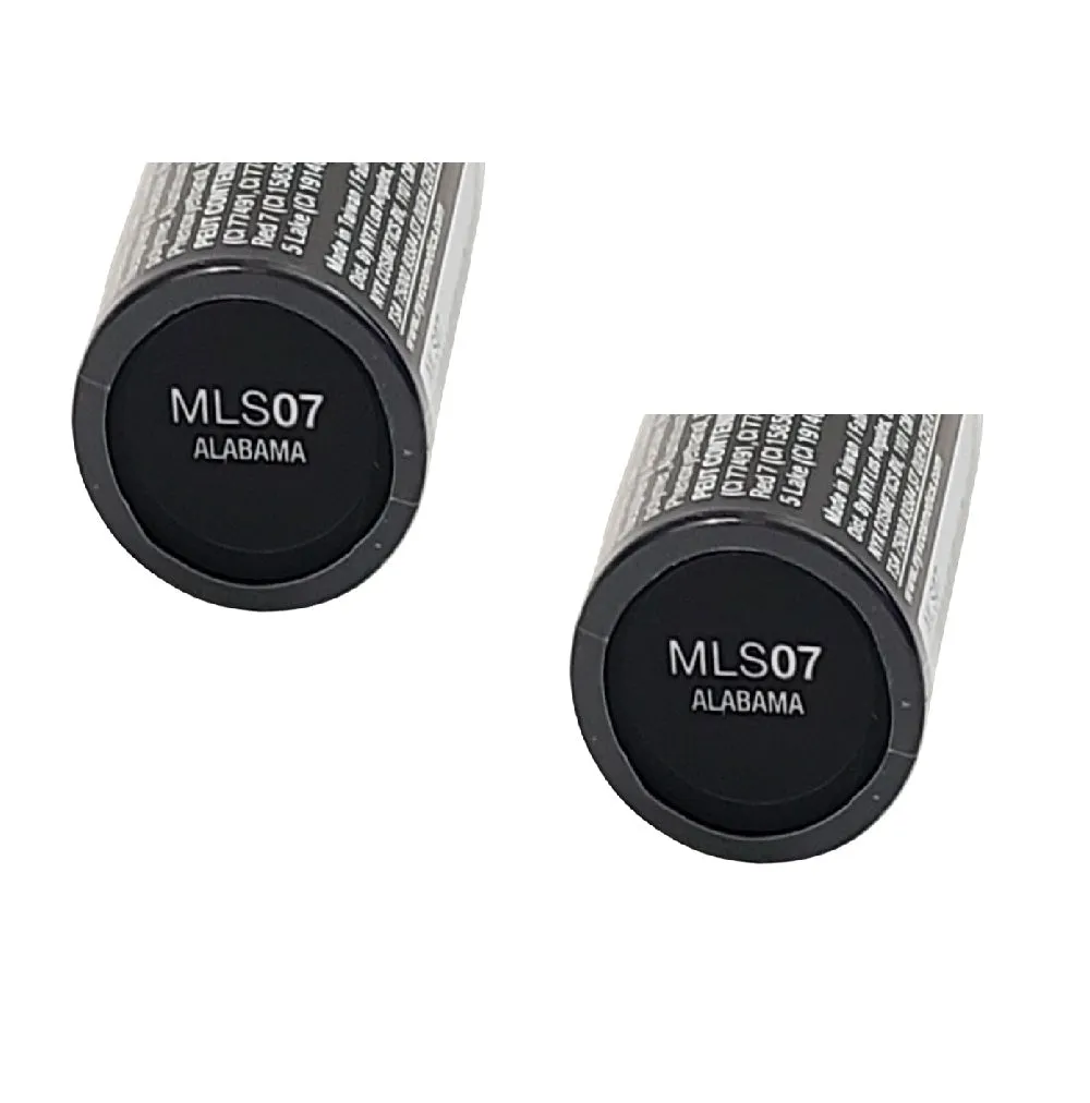 Pack of 2 NYX Matte Lipstick, Alabama MLS07