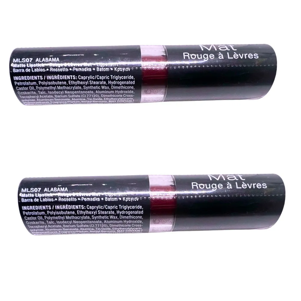Pack of 2 NYX Matte Lipstick, Alabama MLS07