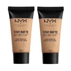 Pack of 2 NYX Professional Stay Matte But Not Flat Liquid Foundation, Medium Beige SMF06