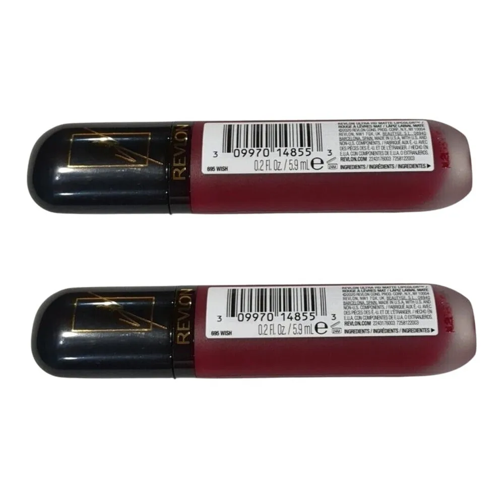 Pack of 2 Revlon Ultra HD Matte Lipcolor, Wish 695