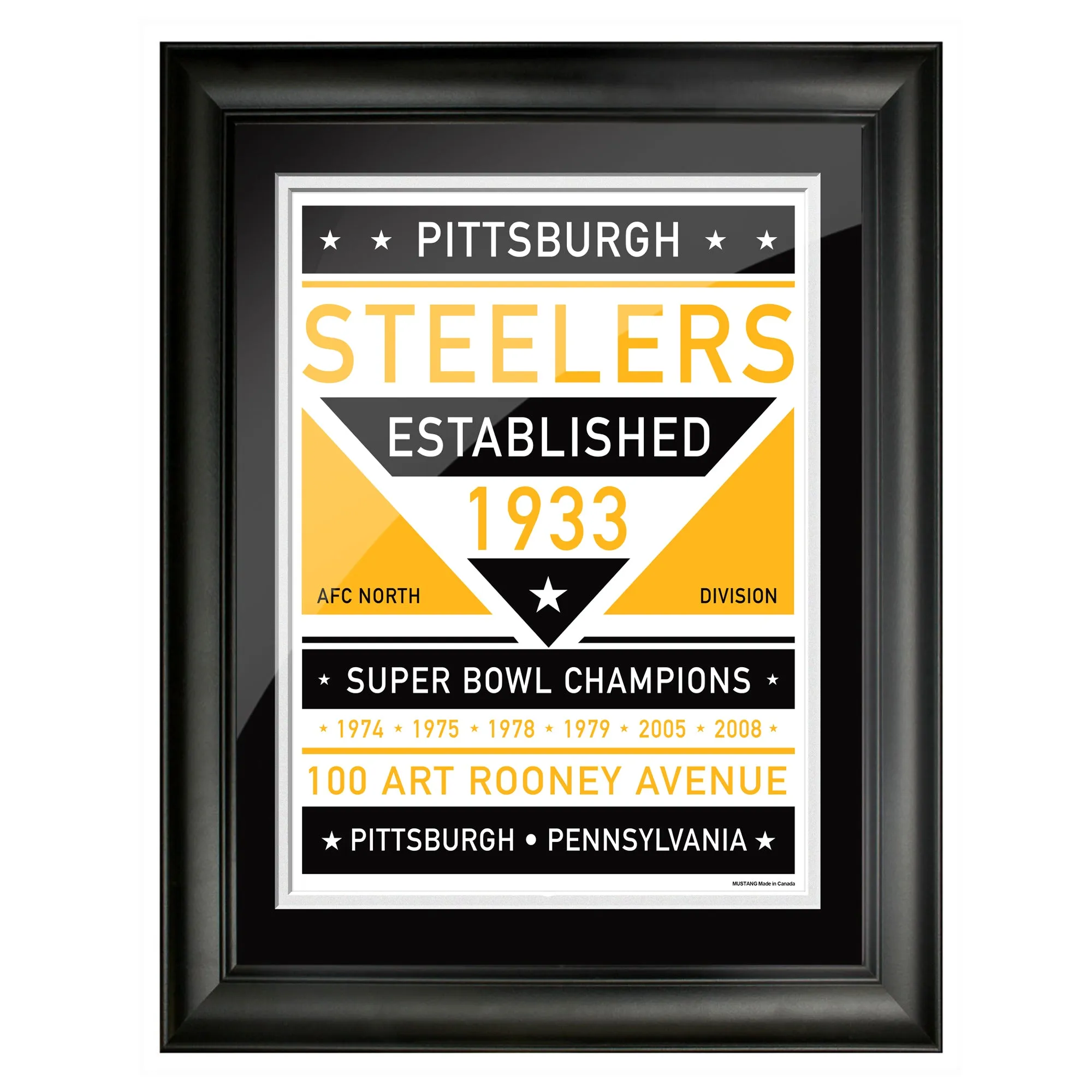 Pittsburgh Steelers 12x16 Dual Tone Framed Artwork