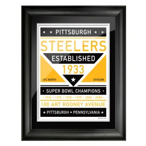 Pittsburgh Steelers 12x16 Dual Tone Framed Artwork