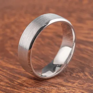 Platinum Men's 7mm Beveled Edge Band, Brushed Matte Finish
