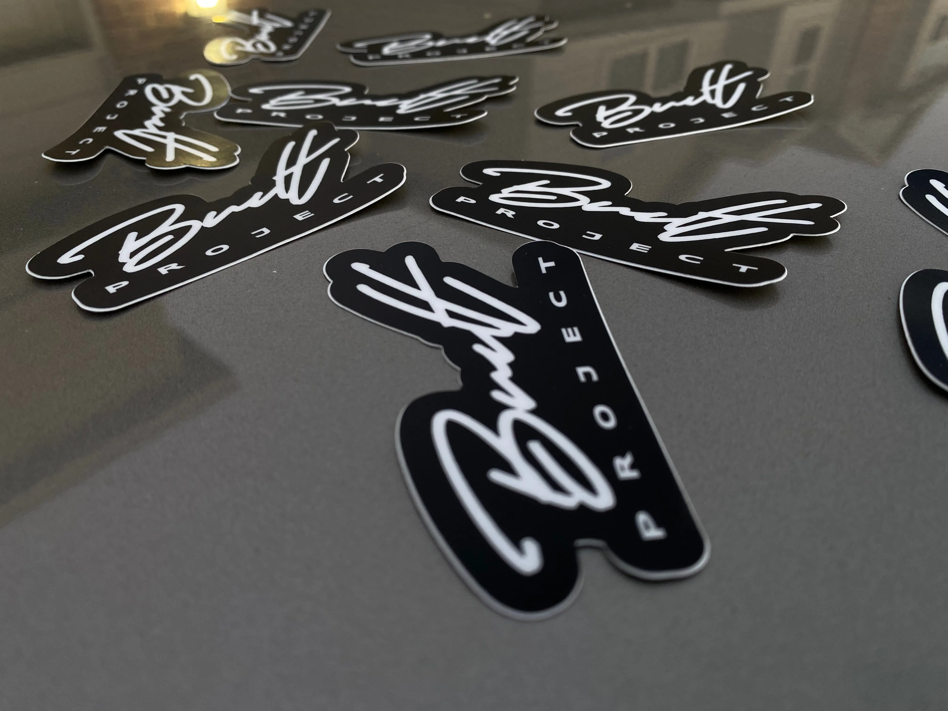 "Bp" Signature Sticker - Black/Red/White