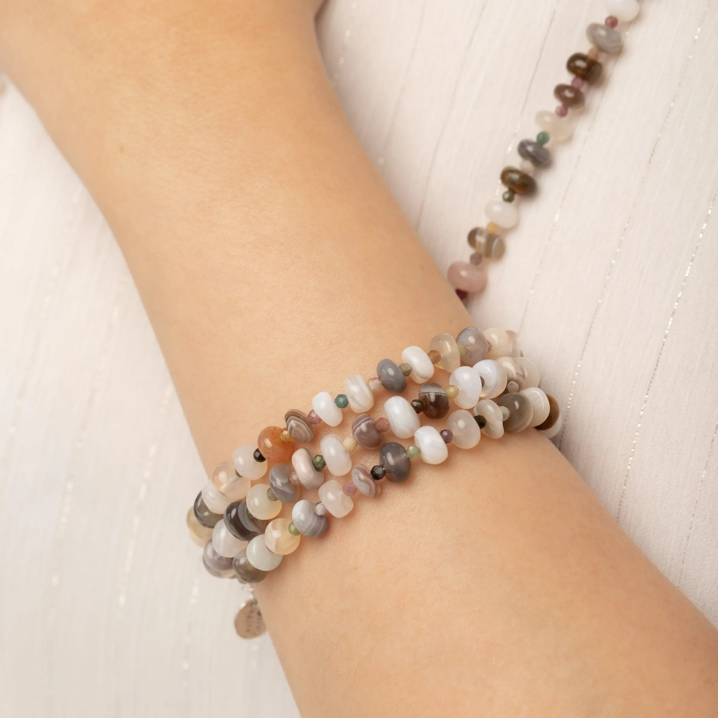 Rainbow Harmony Botswana Agate Classic Signature Bracelet