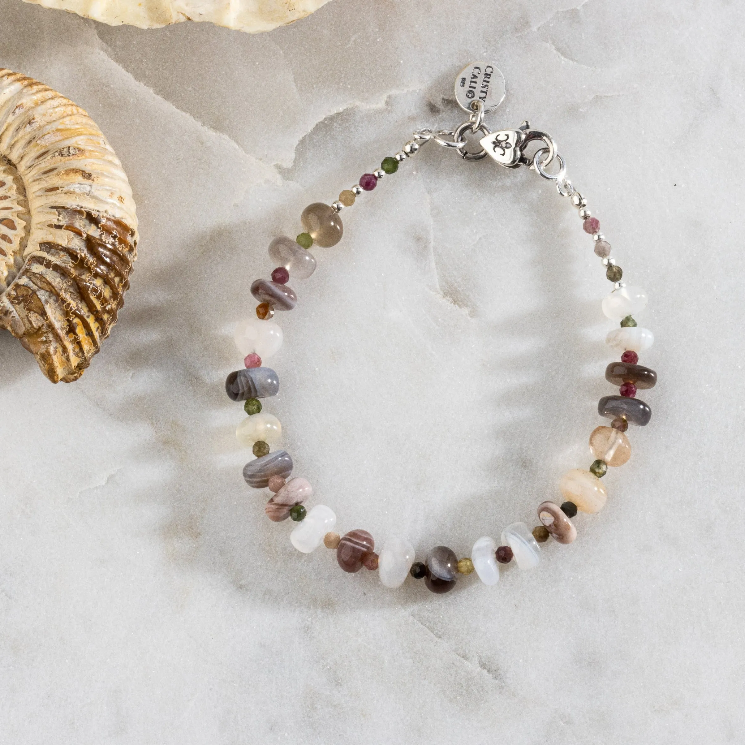 Rainbow Harmony Botswana Agate Classic Signature Bracelet