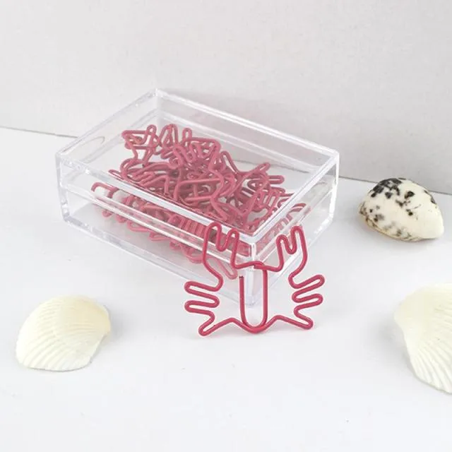 Red Crab & Dolphin Paper Clips (10 pieces)