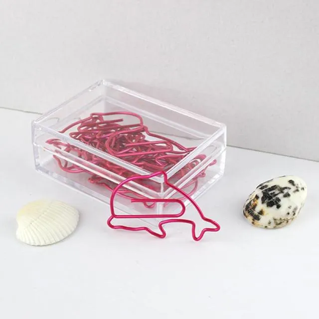 Red Crab & Dolphin Paper Clips (10 pieces)