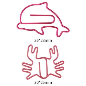 Red Crab & Dolphin Paper Clips (10 pieces)